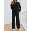 imageLILLUSORY Womens Sweatsuits 2 Piece Outfits Lounge Matching Sets Travel Airport Tracksuits Wide Leg Sweatpants Fall ClothesBlack