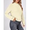 imageLILLUSORY Womens Turtleneck Mock Cropped Sweaters Winter Cute Oversized Knit Trendy Tops Fashion Long Sleeve Fall ClothesBeige