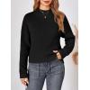 imageLILLUSORY Womens Turtleneck Mock Cropped Sweaters Winter Cute Oversized Knit Trendy Tops Fashion Long Sleeve Fall ClothesBlack
