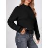 imageLILLUSORY Womens Turtleneck Mock Cropped Sweaters Winter Cute Oversized Knit Trendy Tops Fashion Long Sleeve Fall ClothesBlack