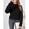 imageLILLUSORY Womens Turtleneck Mock Cropped Sweaters Winter Cute Oversized Knit Trendy Tops Fashion Long Sleeve Fall ClothesBlack