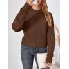 imageLILLUSORY Womens Turtleneck Mock Cropped Sweaters Winter Cute Oversized Knit Trendy Tops Fashion Long Sleeve Fall ClothesBrown