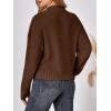 imageLILLUSORY Womens Turtleneck Mock Cropped Sweaters Winter Cute Oversized Knit Trendy Tops Fashion Long Sleeve Fall ClothesBrown