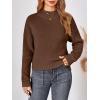 imageLILLUSORY Womens Turtleneck Mock Cropped Sweaters Winter Cute Oversized Knit Trendy Tops Fashion Long Sleeve Fall ClothesBrown