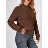imageLILLUSORY Womens Turtleneck Mock Cropped Sweaters Winter Cute Oversized Knit Trendy Tops Fashion Long Sleeve Fall ClothesBrown