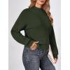 imageLILLUSORY Womens Turtleneck Mock Cropped Sweaters Winter Cute Oversized Knit Trendy Tops Fashion Long Sleeve Fall ClothesGreen