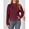 imageLILLUSORY Womens Turtleneck Mock Cropped Sweaters Winter Cute Oversized Knit Trendy Tops Fashion Long Sleeve Fall ClothesWine