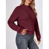 imageLILLUSORY Womens Turtleneck Mock Cropped Sweaters Winter Cute Oversized Knit Trendy Tops Fashion Long Sleeve Fall ClothesWine