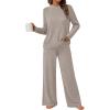 imageLILLUSORY Womens 2 Piece Lounge Sets Matching Sweatsuits Fall Outfits Pajamas 2025 Comfy Casual Sets Fashion Winter ClothesKhaki