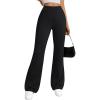 imageLILLUSORY Womens Dress Pants Business Casual Yoga Work Trousers with Pockets Dressy Fall Slacks Bootcut Flare LeggingsBlack