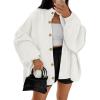 imageLILLUSORY Womens Oversized Chunky Knit Cardigan Sweaters Long Lantern Sleeve Button Down Cozy Trendy JacketWhite