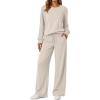 imageLILLUSORY Womens Sweatsuits 2 Piece Outfits Lounge Matching Sets Travel Airport Tracksuits Wide Leg Sweatpants Fall ClothesApricot