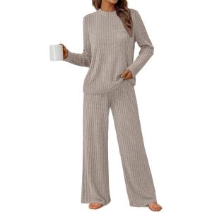 imageLILLUSORY Womens 2 Piece Lounge Sets Matching Sweatsuits Fall Outfits Pajamas 2025 Comfy Casual Sets Fashion Winter ClothesKhaki