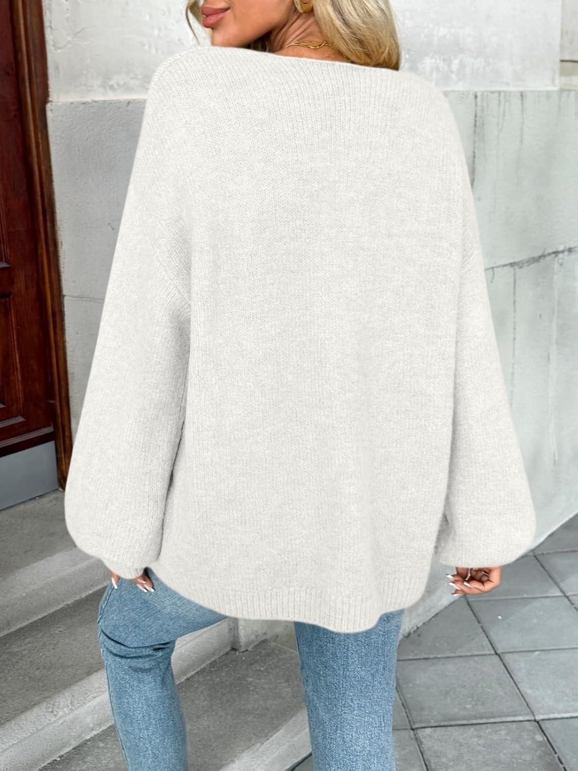 imageLILLUSORY Tie Front Cardigan Sweaters for Women Trendy 2025 Fall Fashion Outfits Puff Sleeve Bow Tops Cute Knit SweaterWhite