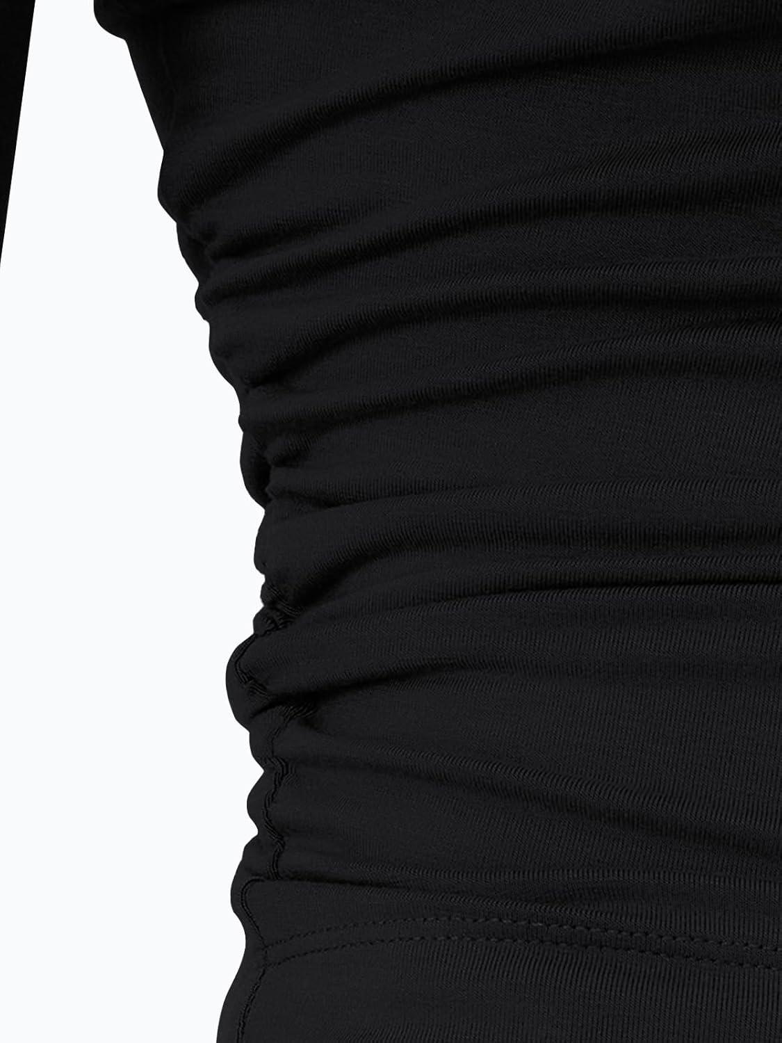 imageLILLUSORY Womens Boat Neck Long Sleeve Side Ruching Asymmetric Hem Top Wide Leg Pants 2 Piece Casual Lounge Set with PocketsBlack