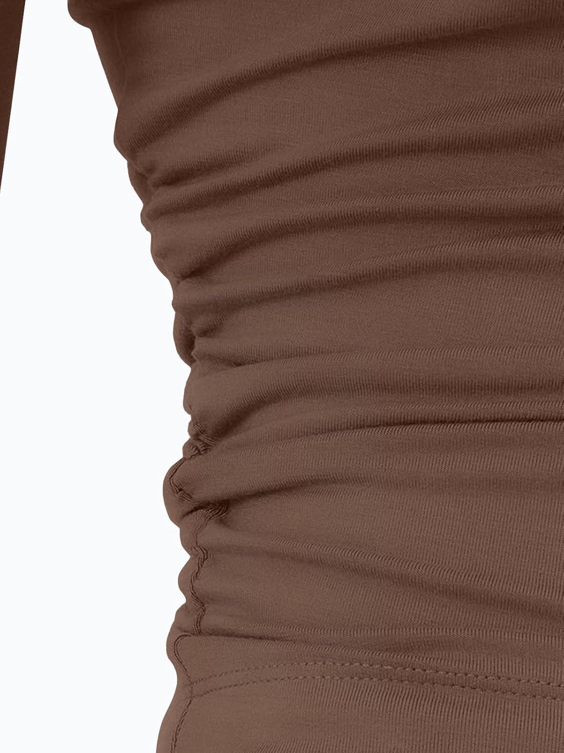 imageLILLUSORY Womens Boat Neck Long Sleeve Side Ruching Asymmetric Hem Top Wide Leg Pants 2 Piece Casual Lounge Set with PocketsCoffee Grey