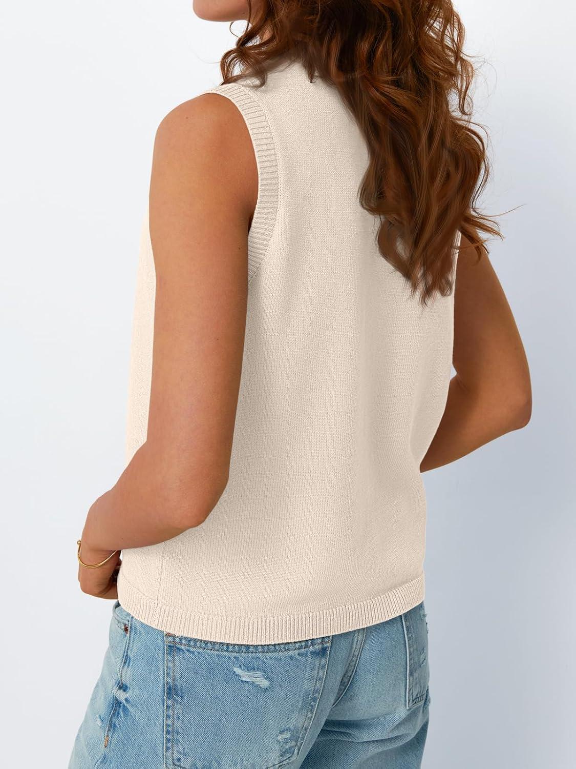 imageLILLUSORY Womens Fall Fashion Sweaters Vest Tops Knit Sleeveless Button Down V Neck Casual Clothes Trendy Outfits 2025Apricot