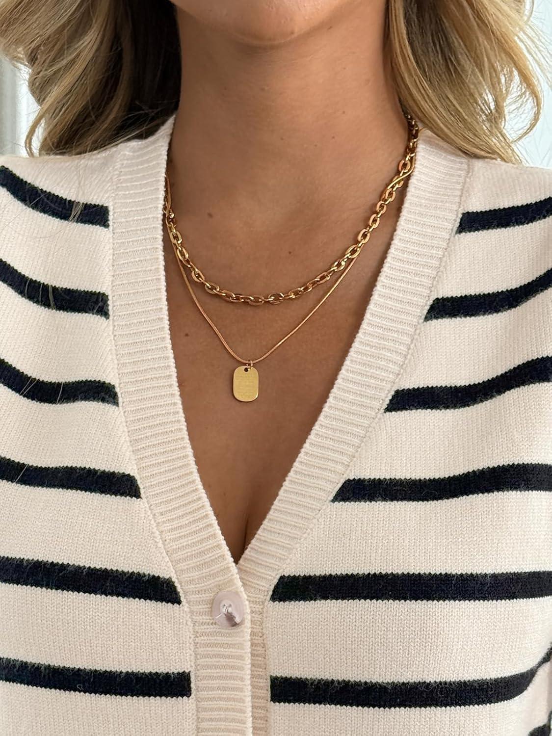 imageLILLUSORY Womens Fall Fashion Sweaters Vest Tops Knit Sleeveless Button Down V Neck Casual Clothes Trendy Outfits 2025Stripedwhite