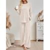 imageLILLUSORY 2 Piece Lounge Sets for Women Matching Casual Pajamas Fall Fashion 2025 Outfits Long Sleeve Ribbed Knit SweatsuitsApricot