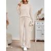 imageLILLUSORY 2 Piece Lounge Sets for Women Matching Casual Pajamas Fall Fashion 2025 Outfits Long Sleeve Ribbed Knit SweatsuitsApricot