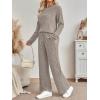 imageLILLUSORY 2 Piece Lounge Sets for Women Matching Casual Pajamas Fall Fashion 2025 Outfits Long Sleeve Ribbed Knit SweatsuitsKhaki