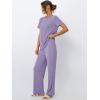 imageLILLUSORY 2 Piece Lounge Sets for Women Sweater Sets Airport Travel Outfits 2025 Sweat Suits Matching Wide Leg PantsPurple