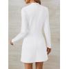 imageLILLUSORY Long Sleeve Semi Formal Date Night Fall Dresses Mini Elegant 2025 Wedding Guest Mock Neck Party Club OutfitWhite