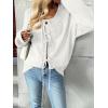 imageLILLUSORY Tie Front Cardigan Sweaters for Women Trendy 2025 Fall Fashion Outfits Puff Sleeve Bow Tops Cute Knit SweaterWhite