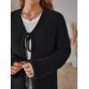 imageLILLUSORY Women Chunky Cardigan Sweater Fall Oversized Cozy Bow Tie Front Outfit V Neck Trendy Fashion Fuzzy ClothesBlack