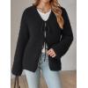 imageLILLUSORY Women Chunky Cardigan Sweater Fall Oversized Cozy Bow Tie Front Outfit V Neck Trendy Fashion Fuzzy ClothesBlack