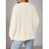 imageLILLUSORY Women Chunky Cardigan Sweater Fall Oversized Cozy Bow Tie Front Outfit V Neck Trendy Fashion Fuzzy ClothesCream