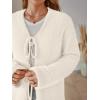 imageLILLUSORY Women Chunky Cardigan Sweater Fall Oversized Cozy Bow Tie Front Outfit V Neck Trendy Fashion Fuzzy ClothesCream