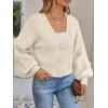 imageLILLUSORY Women Chunky Cropped Cardigan Sweater Fall Oversized V Neck Clothes Y2K Cozy Puff Sleeve Floral Outfit FashionApricot