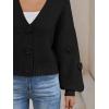 imageLILLUSORY Women Chunky Cropped Cardigan Sweater Fall Oversized V Neck Clothes Y2K Cozy Puff Sleeve Floral Outfit FashionBlack