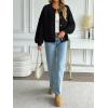 imageLILLUSORY Women Chunky Cropped Oversized Cardigan Sweater Fall Cozy Outfit Fashion Clothes Winter Trendy 2025 Button CoatBlack