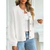 imageLILLUSORY Women Chunky Cropped Oversized Cardigan Sweater Fall Cozy Outfit Fashion Clothes Winter Trendy 2025 Button CoatWhite