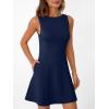 imageLILLUSORY Womens ALine Boat Neck Flowy Mini Dress Summer 2025 Going Out Party Club Vacation Sleeveless Tank DressesNavy