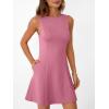 imageLILLUSORY Womens ALine Boat Neck Flowy Mini Dress Summer 2025 Going Out Party Club Vacation Sleeveless Tank DressesPink