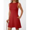 imageLILLUSORY Womens ALine Boat Neck Flowy Mini Dress Summer 2025 Going Out Party Club Vacation Sleeveless Tank DressesRed