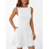 imageLILLUSORY Womens ALine Boat Neck Flowy Mini Dress Summer 2025 Going Out Party Club Vacation Sleeveless Tank DressesWhite