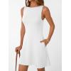 imageLILLUSORY Womens ALine Boat Neck Flowy Mini Dress Summer 2025 Going Out Party Club Vacation Sleeveless Tank DressesWhite