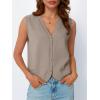 imageLILLUSORY Womens Fall Fashion Sweaters Vest Tops Knit Sleeveless Button Down V Neck Casual Clothes Trendy Outfits 2025Flowergrey