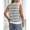 imageLILLUSORY Womens Fall Fashion Sweaters Vest Tops Knit Sleeveless Button Down V Neck Casual Clothes Trendy Outfits 2025Stripedapricot