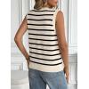 imageLILLUSORY Womens Fall Fashion Sweaters Vest Tops Knit Sleeveless Button Down V Neck Casual Clothes Trendy Outfits 2025Stripedwhite