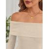 imageLILLUSORY Womens Off The Shoulder Sweater Dress Bodycon Maxi Long Sleeve Party DressesApricot
