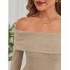 imageLILLUSORY Womens Off The Shoulder Sweater Dress Bodycon Maxi Long Sleeve Party DressesTan