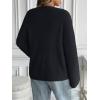 imageLILLUSORY Womens Oversized Fuzzy Chunky Sweaters Cute Fall Cozy Fashion Tops Long Sleeve Crew Neck Trendy Clothes PulloverBlack