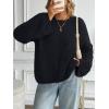 imageLILLUSORY Womens Oversized Fuzzy Chunky Sweaters Cute Fall Cozy Fashion Tops Long Sleeve Crew Neck Trendy Clothes PulloverBlack