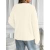 imageLILLUSORY Womens Oversized Fuzzy Chunky Sweaters Cute Fall Cozy Fashion Tops Long Sleeve Crew Neck Trendy Clothes PulloverIvory