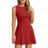imageLILLUSORY Womens ALine Boat Neck Flowy Mini Dress Summer 2025 Going Out Party Club Vacation Sleeveless Tank DressesRed